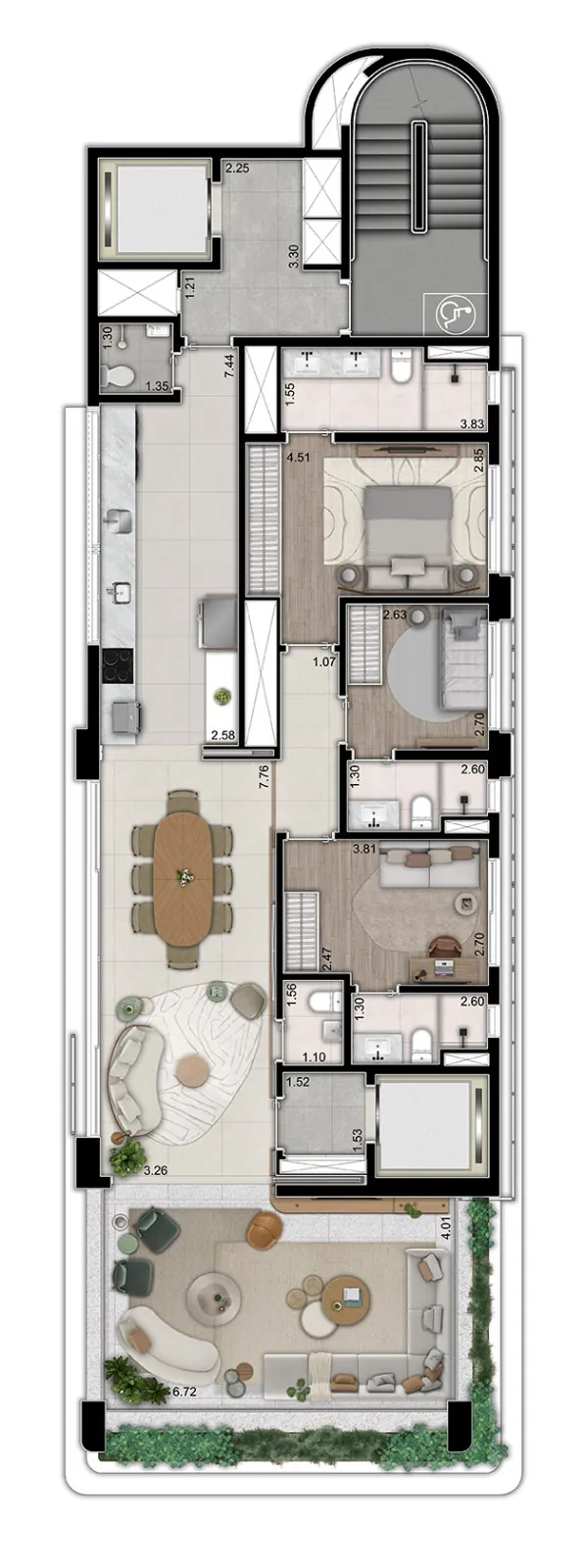 Planta baixa 157m²